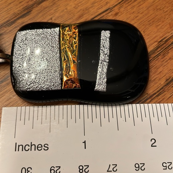 Artisan fused glass pendant made into one of a kind necklace @ 16”. - Picture 6 of 6